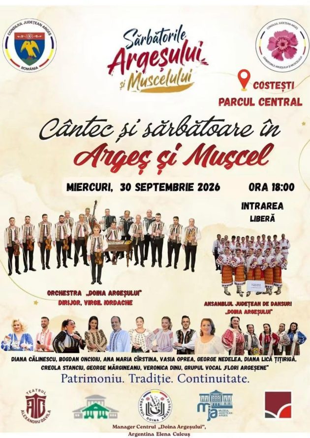 Spectacol folcloric la Costești, pe 30 septembrie, în cadrul Sărbătorilor Argeșului și Muscelului 1 Spectacol folcloric la Costești