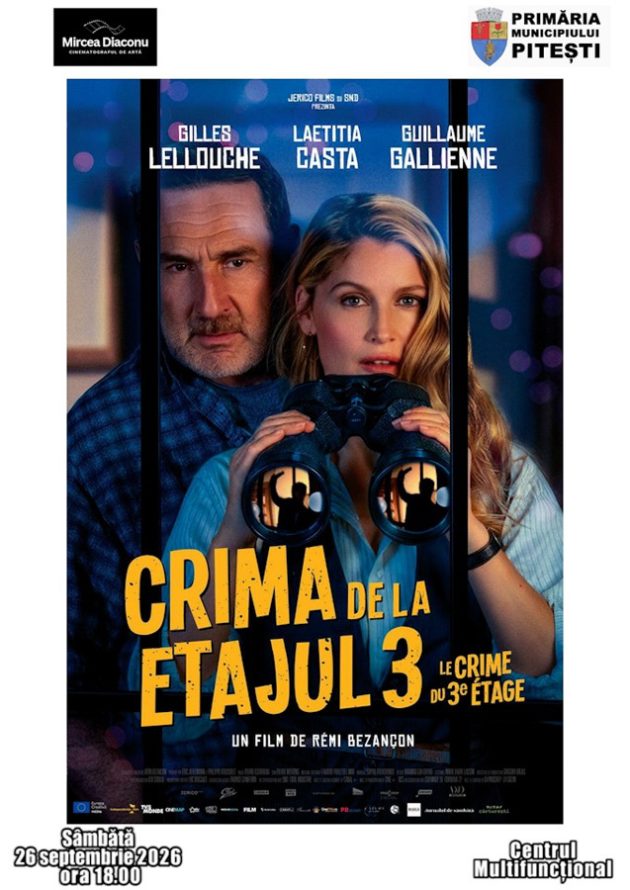 Premieră la Cinematograful de artă „Mircea Diaconu”: „Crima de la etajul 3”, sâmbătă, la Pitești 1 Sursă foto: la Cinematograful de artă „Mircea Diaconu”