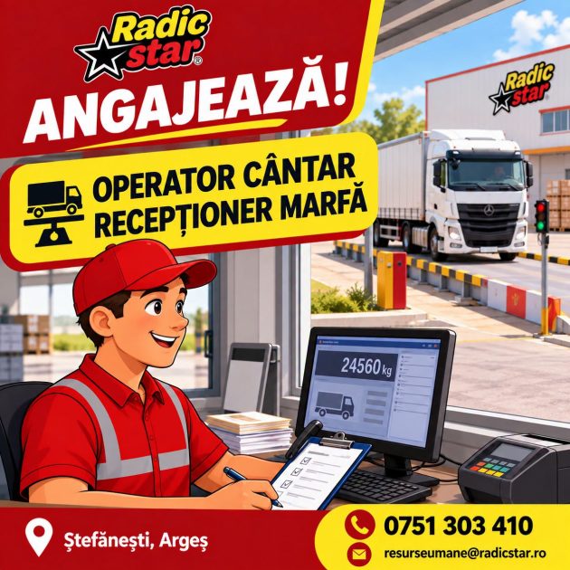 RadicStar angajează persoană pentru activități de cântărire, recepție și verificare a mărfurilor 1 RadicStar angajeaza