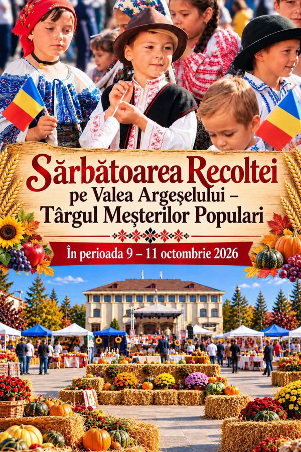 Sărbătoarea Recoltei 2026, la Mioveni: Târgul Meșterilor Populari are loc în perioada 9–11 octombrie 1 Sursă foto: FB Primaria Orasului Mioveni Sărbătoarea Recoltei