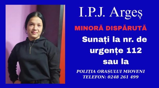 fce72c13 9350 4149 9f56 cc5734341d5e - Alertă în Mioveni! Fată de 12 ani, dată dispărută