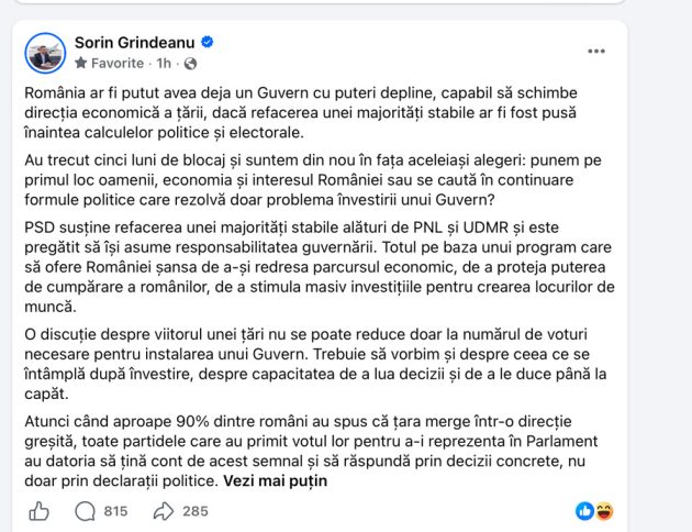 sorin grindeanu 4 refacere coalitie - Sorin Grindeanu, apel pentru refacerea coaliției PSD-PNL-UDMR: „Au trecut cinci luni de blocaj”