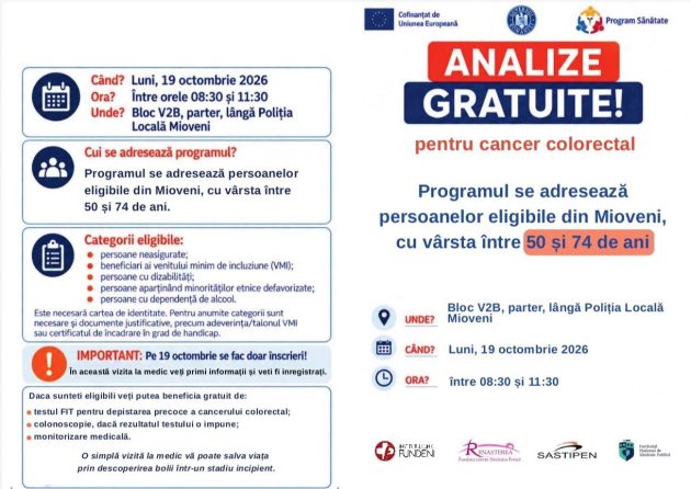 850746145 28979522958326148 750224254191453613 n - Screening gratuit pentru depistarea timpurie a cancerului colorectal, în Mioveni