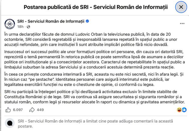 Allen Coliban cere explicații de la SRI după reacția publică din 20 octombrie. Întrebări și despre acuzațiile lui Dan Vîlceanu 1 Sursă foto: FB Allen Coliban